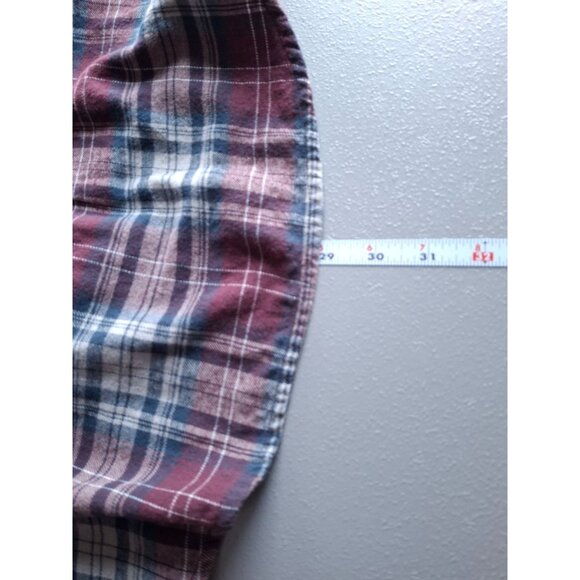 ChapsLong Sleeve Plaid Flannel Button-Down Shirt Mens Large Red Gray - Picture 5 of 5